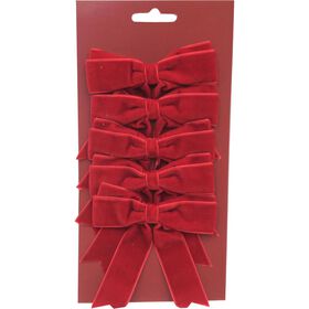 Conjunto 5 La&ccedil;os de Veludo 10cm Vermelhos Kasa