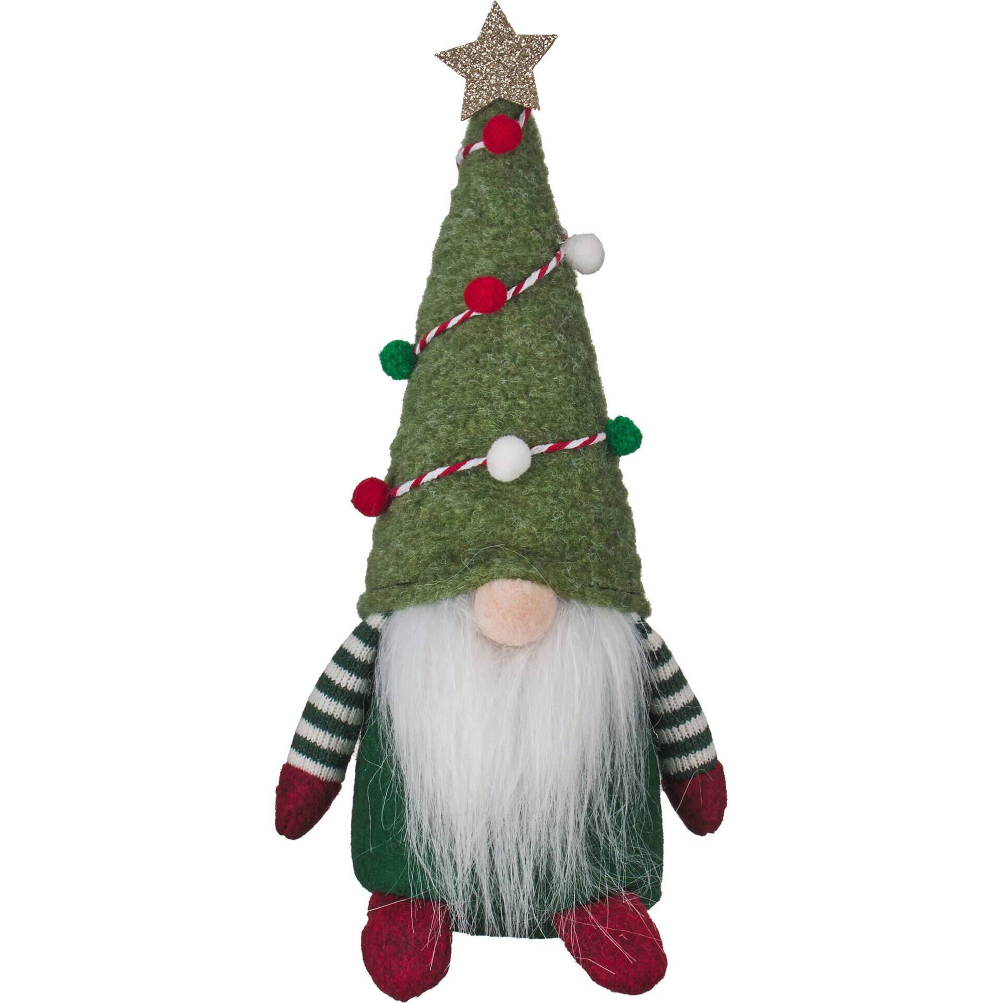 Gnomo Decorado Verde Sentado 22cm