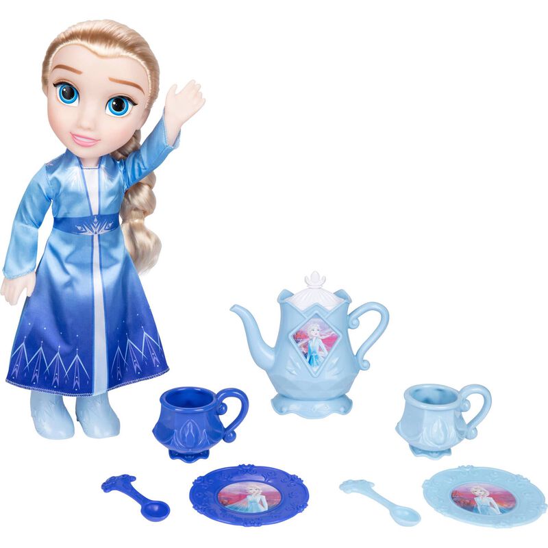Disney - Boneca Princesa Elsa com Conjunto de Chá 38cm