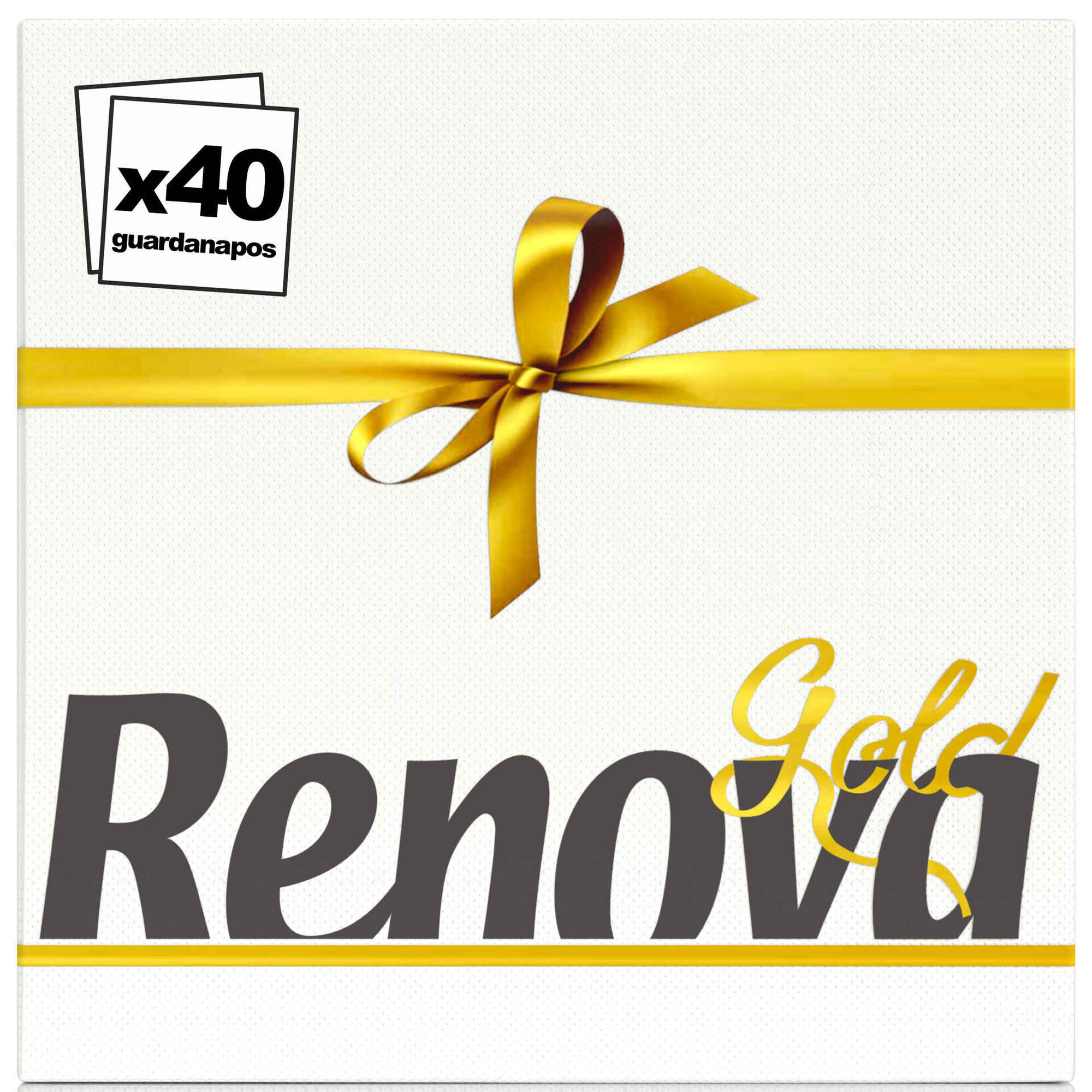Guardanapos 2 Folhas Gold Branco
