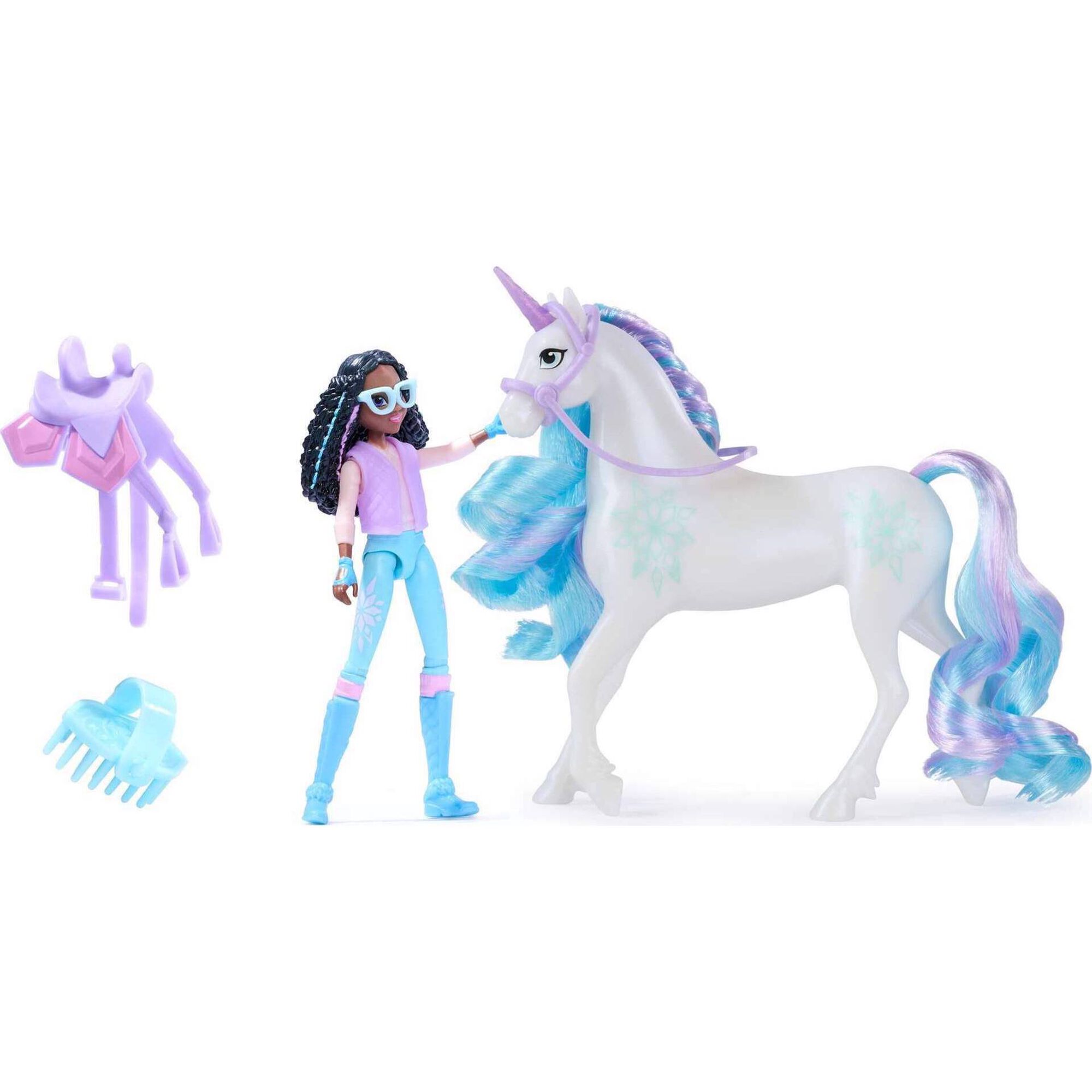 Mini Boneca Sophia Layla e Unicórnio Glacier