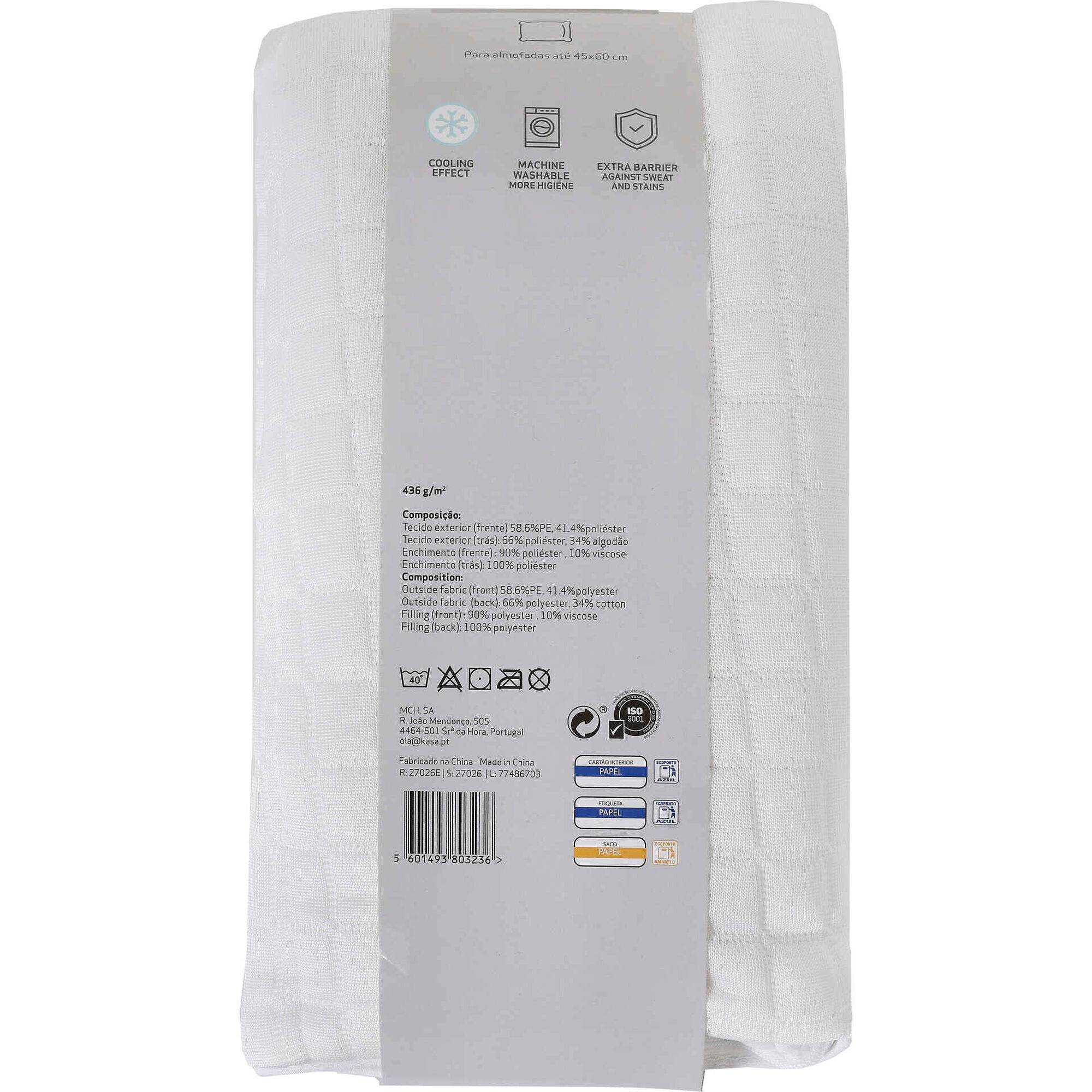 Fronha Protetora Refrescante 45x60cm com Fecho Kasa