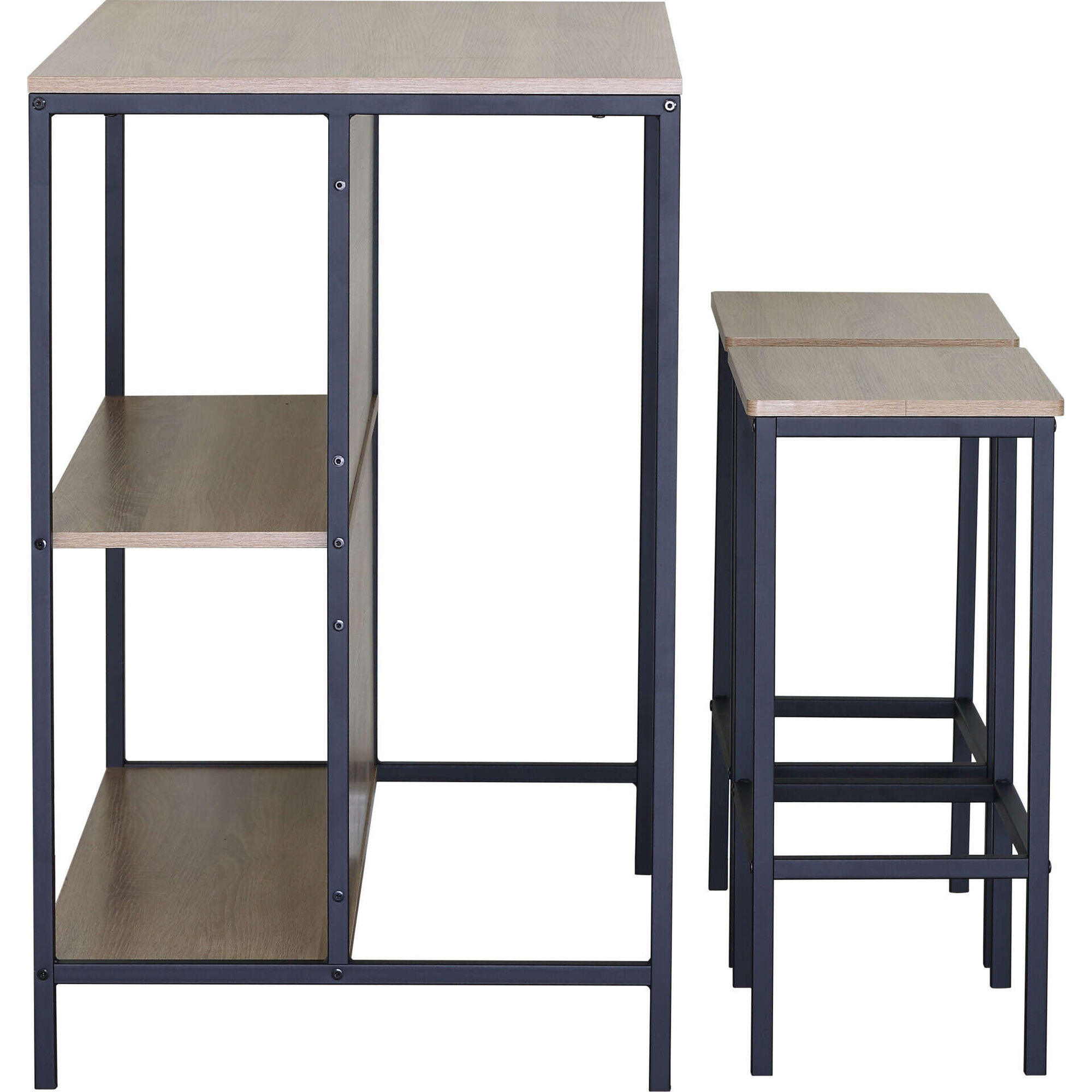 Conjunto Ilha com 2 Bancos Minimal Kasa