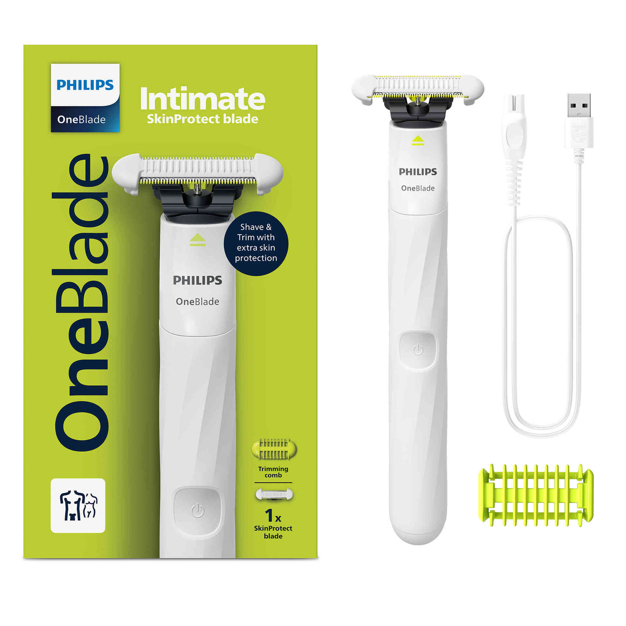 M&aacute;quina Depilat&oacute;ria One Blade Intimate QP1924/2 Philips