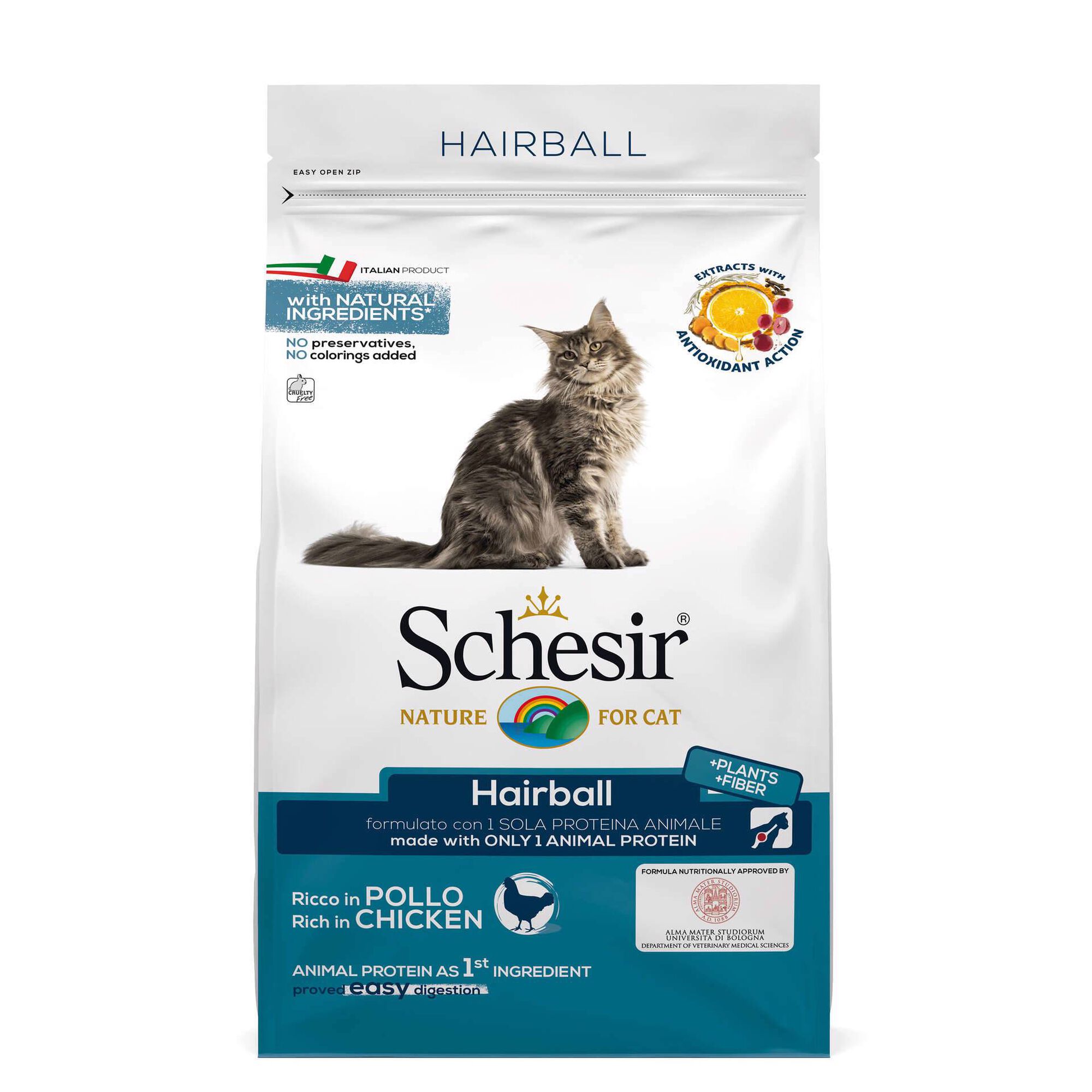 Ra&ccedil;&atilde;o para Gato Adulto Bolas de Pelo Frango Schesir