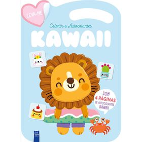 Colorir e Autocolantes Kawaii - Azul