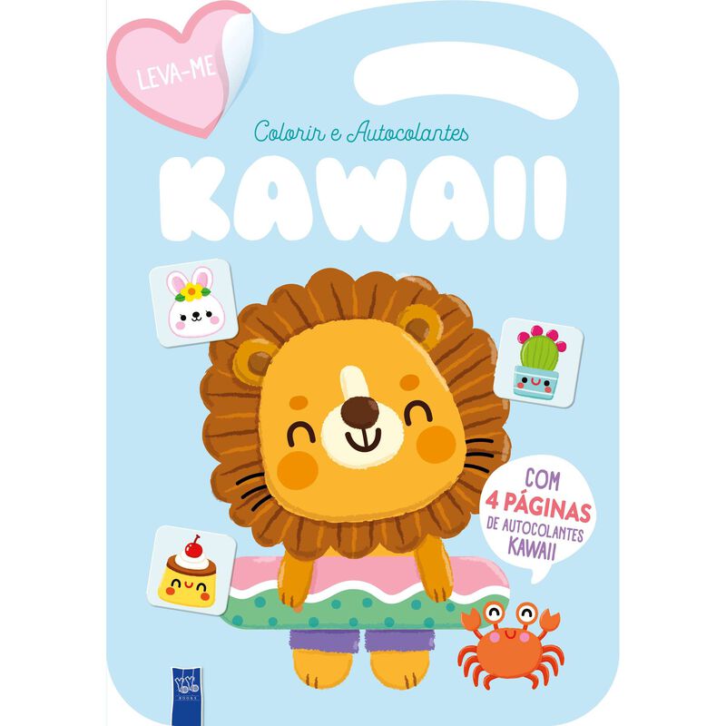 Colorir e Autocolantes Kawaii - Azul