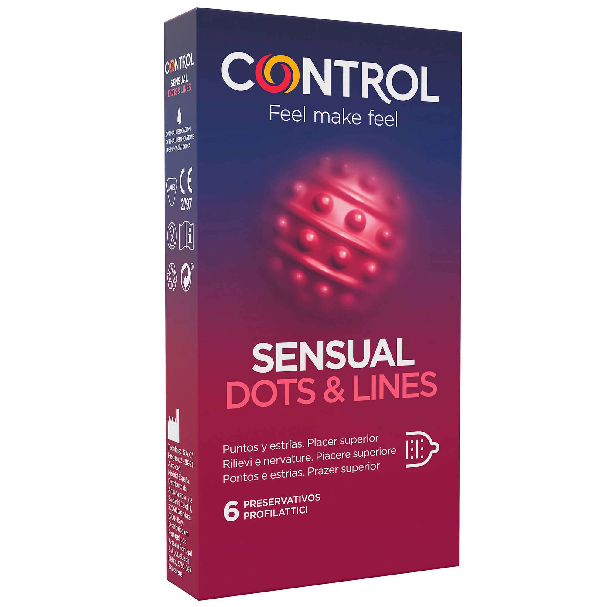 Preservativos Sensual Dots & Lines