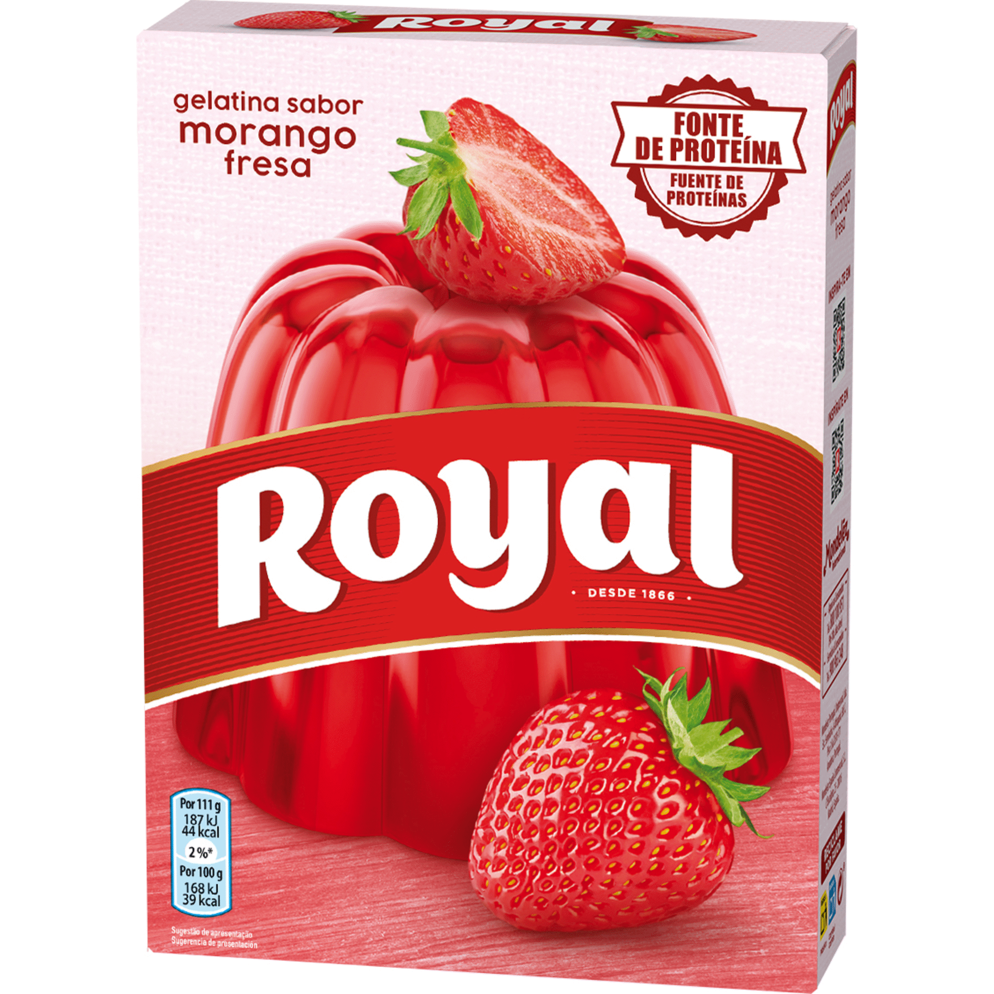 Gelatina em P&oacute; de Morango Royal