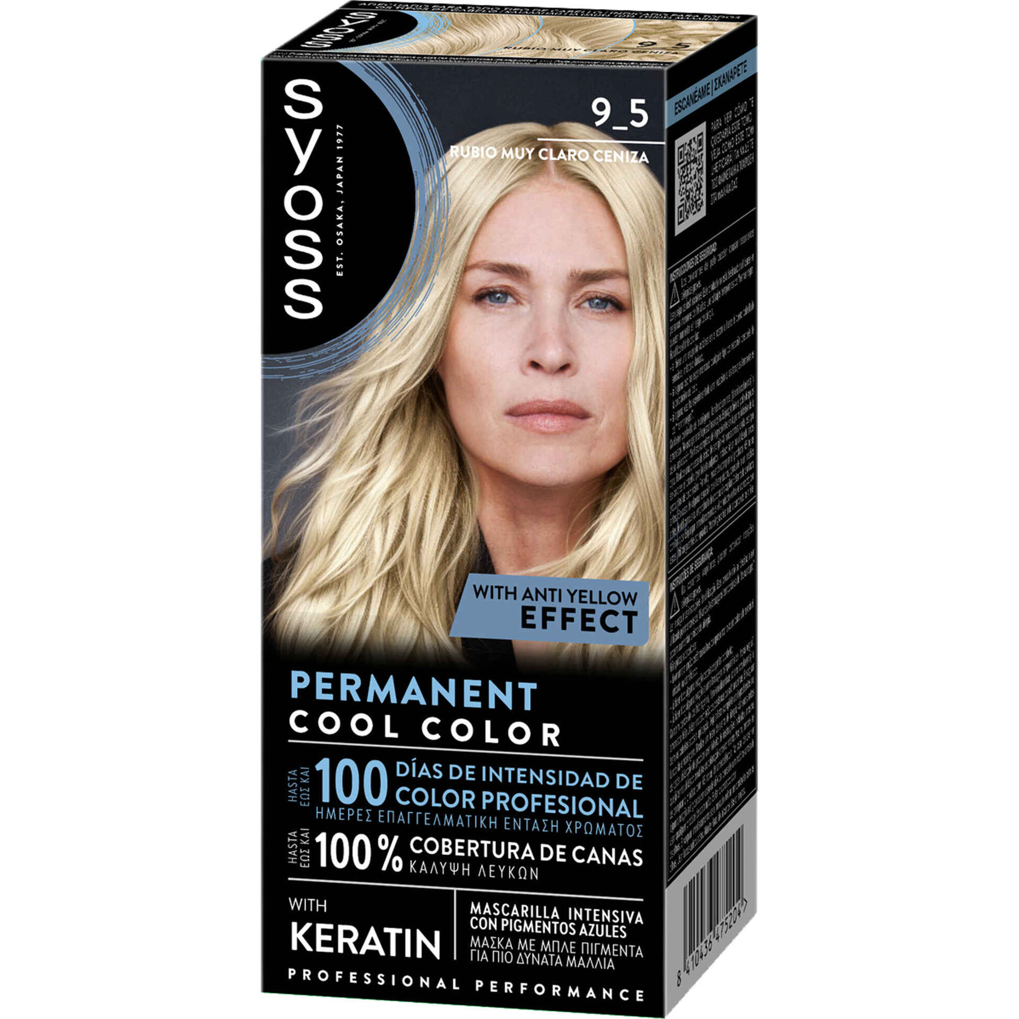 Colora&ccedil;&atilde;o Permanente Permanent Color Louro Cendr&eacute; 9-5 Syoss