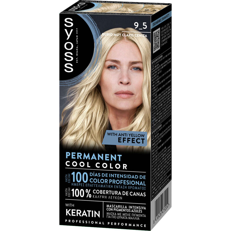 Coloração Permanente Permanent Color Louro Cendré 9-5 Syoss