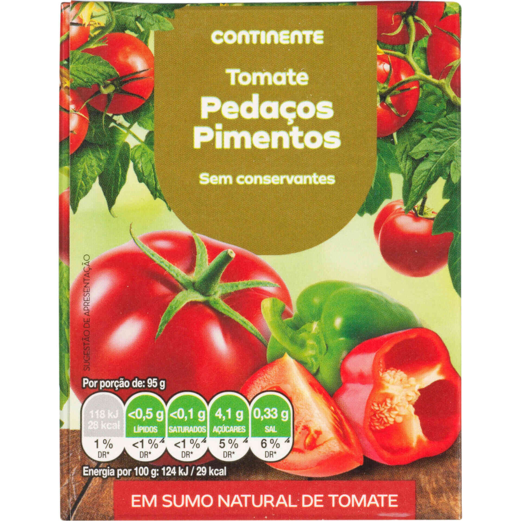 Tomate em Peda&ccedil;os com Pimentos Continente