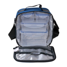 Conjunto Saco T&eacute;rmico Tiracolo e 4 Caixas Azul 4 My Lunch Kasa