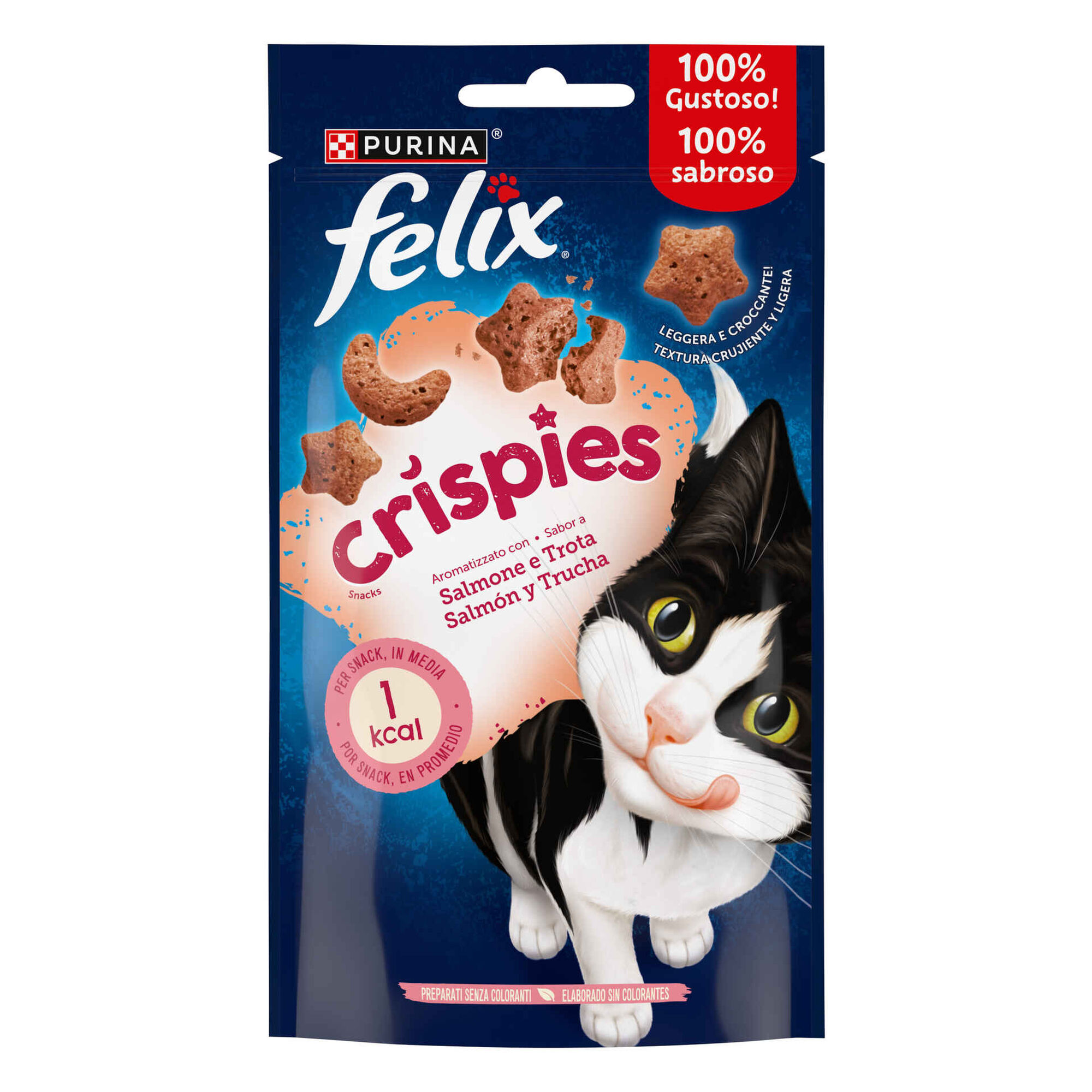 Snack para Gato Adulto Crispies Salm&atilde;o e Truta