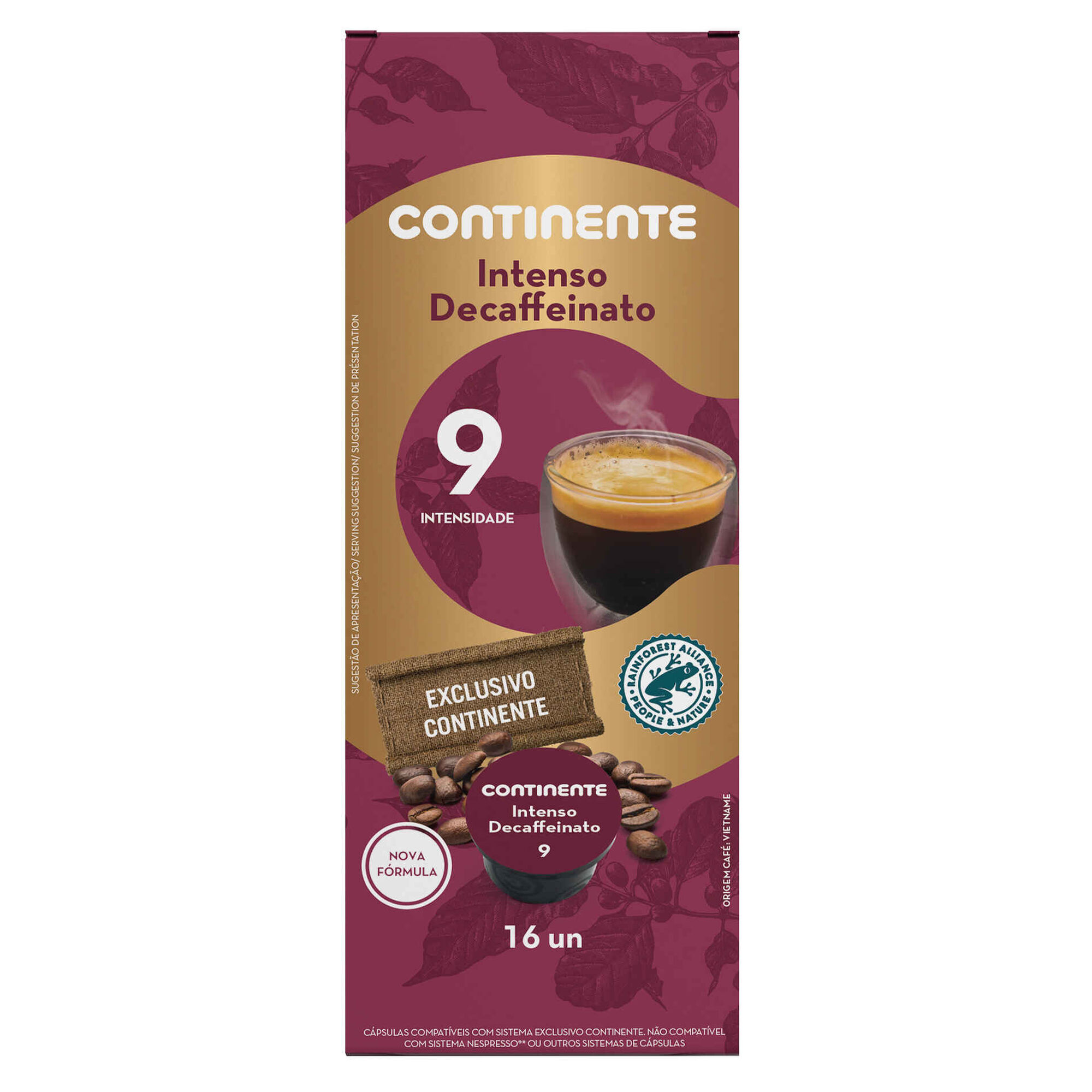 Cápsulas de Café Intenso Decaffeinato Int 9