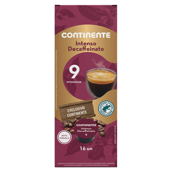 Cápsulas de Café Intenso Decaffeinato Int 9 Continente