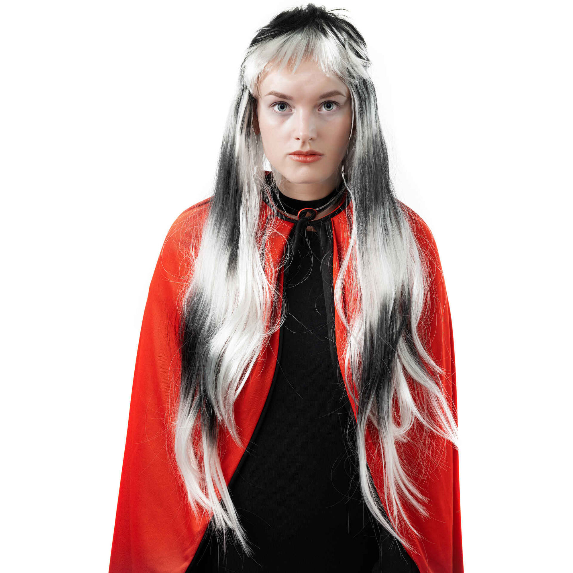 Peruca Cabelo Preto e Branco