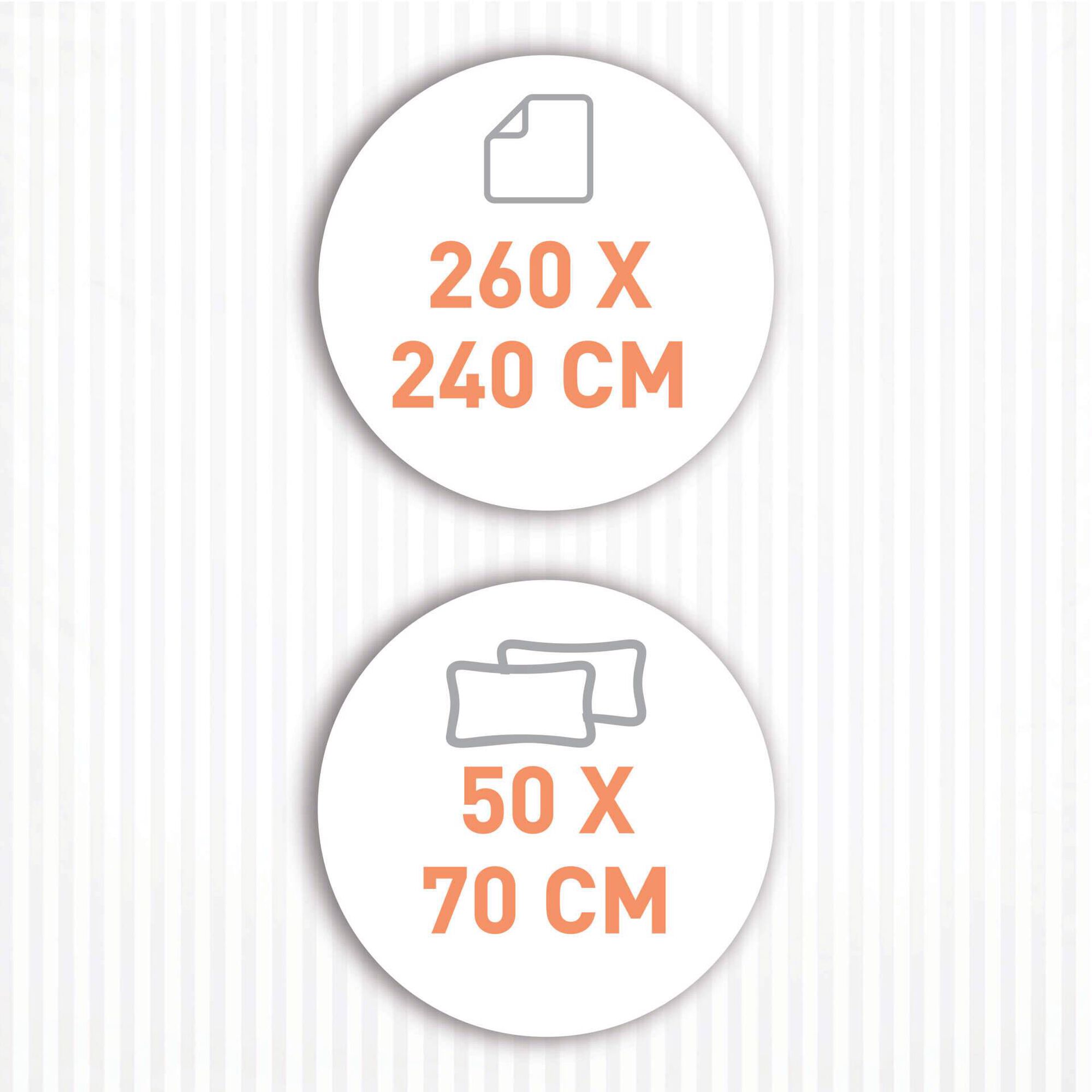 Conjunto Capa Edred&atilde;o Microfibra 260x240cm Riscas Cinza Kasa