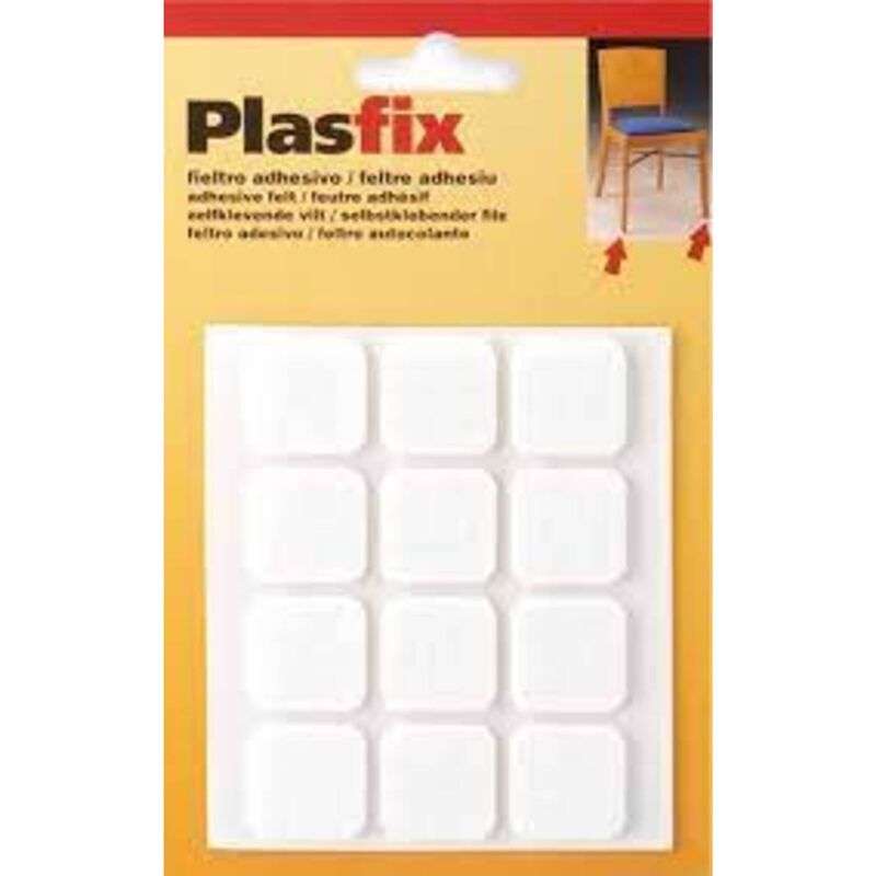 Feltros Adesivos Quadrados 22x22mm Brancos Inofix