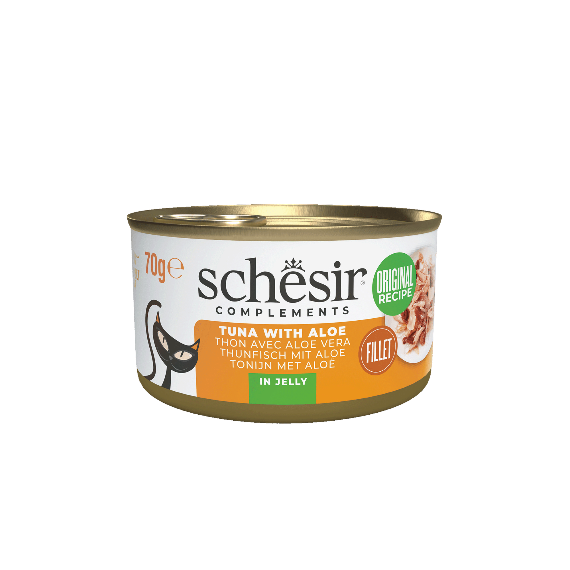Comida H&uacute;mida para Gato Adulto Atum com Alo&eacute; Vera em Gelatina Schesir