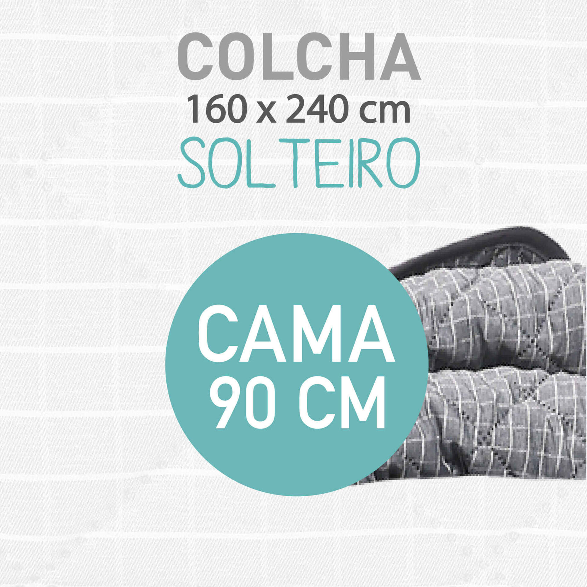 Colcha Xadrez Cinza Kasa