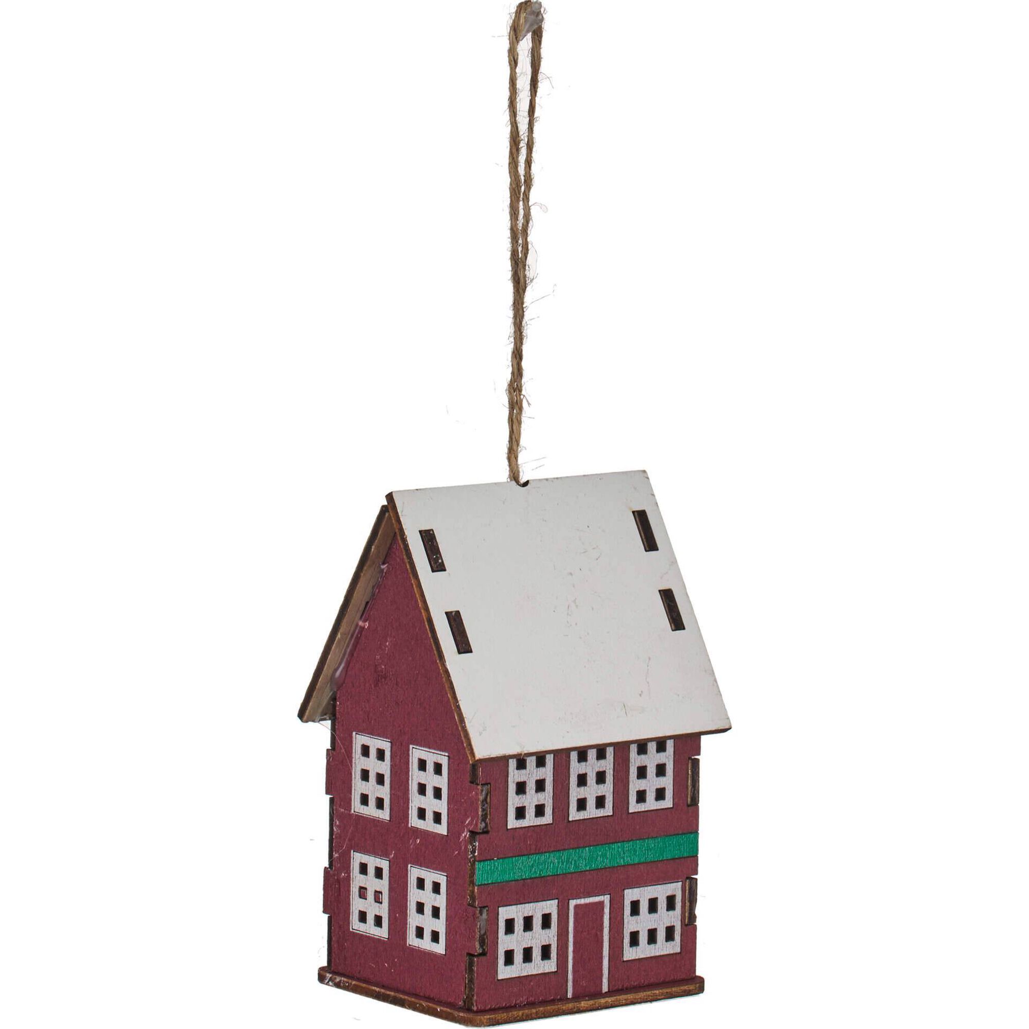 Ornamento Casinha com Luz Telhado Branco