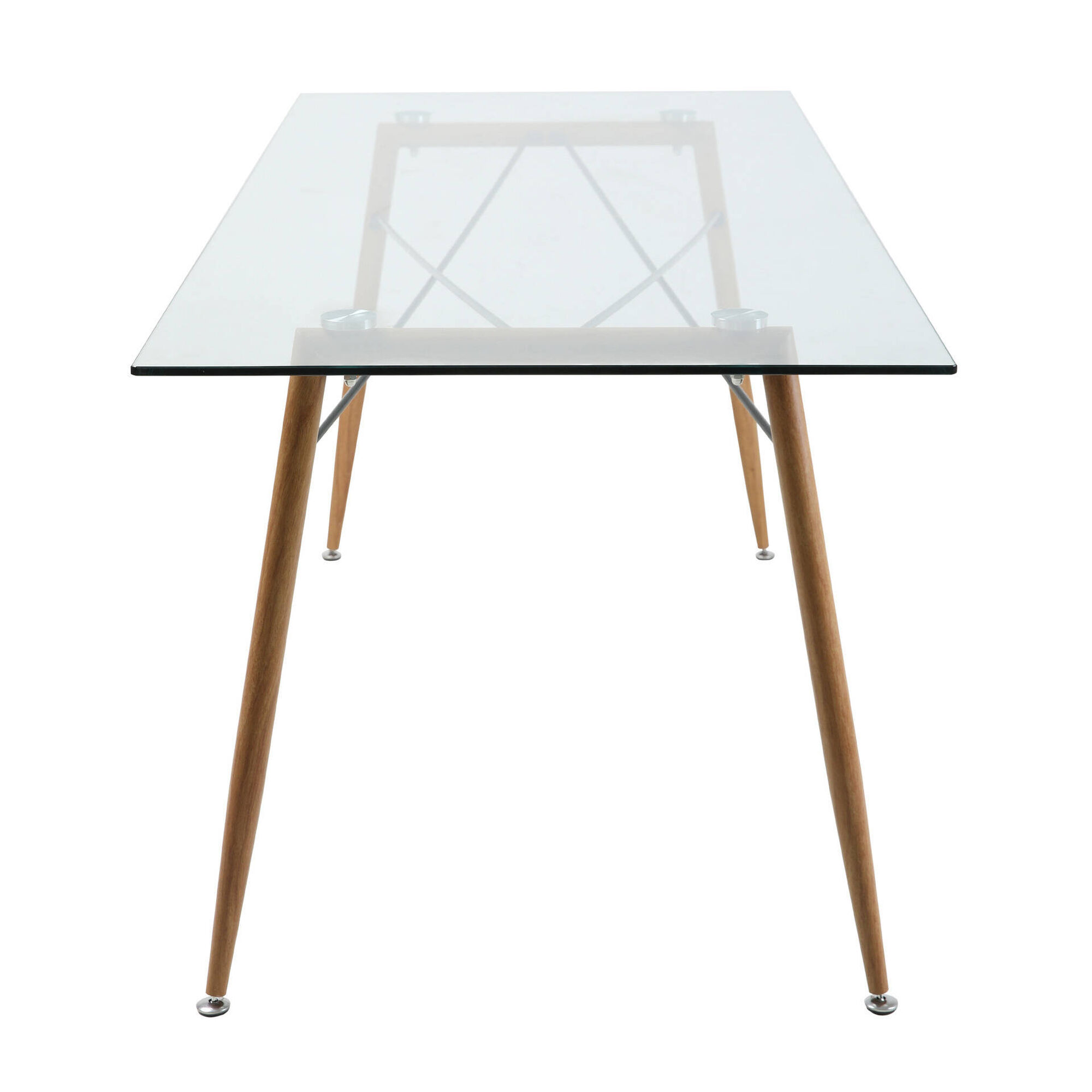 Mesa de Jantar 190x80cm com Tampo em Vidro Kasa