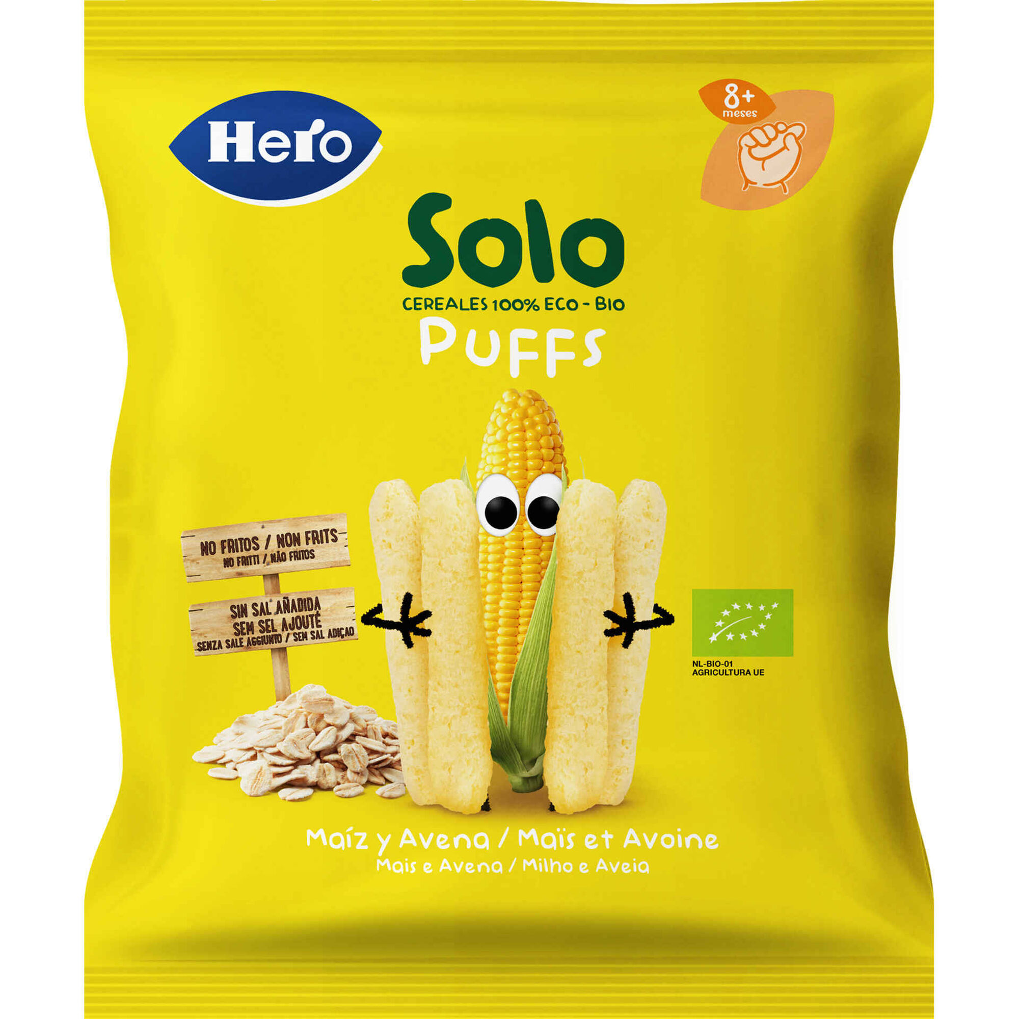 Snack para Bebé Milho e Aveia Puffs +8M
