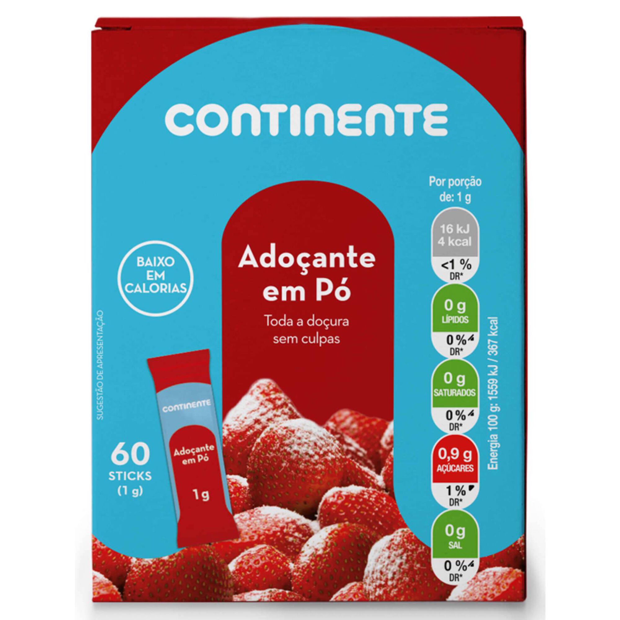 Adoçante em Pó 60 Sticks