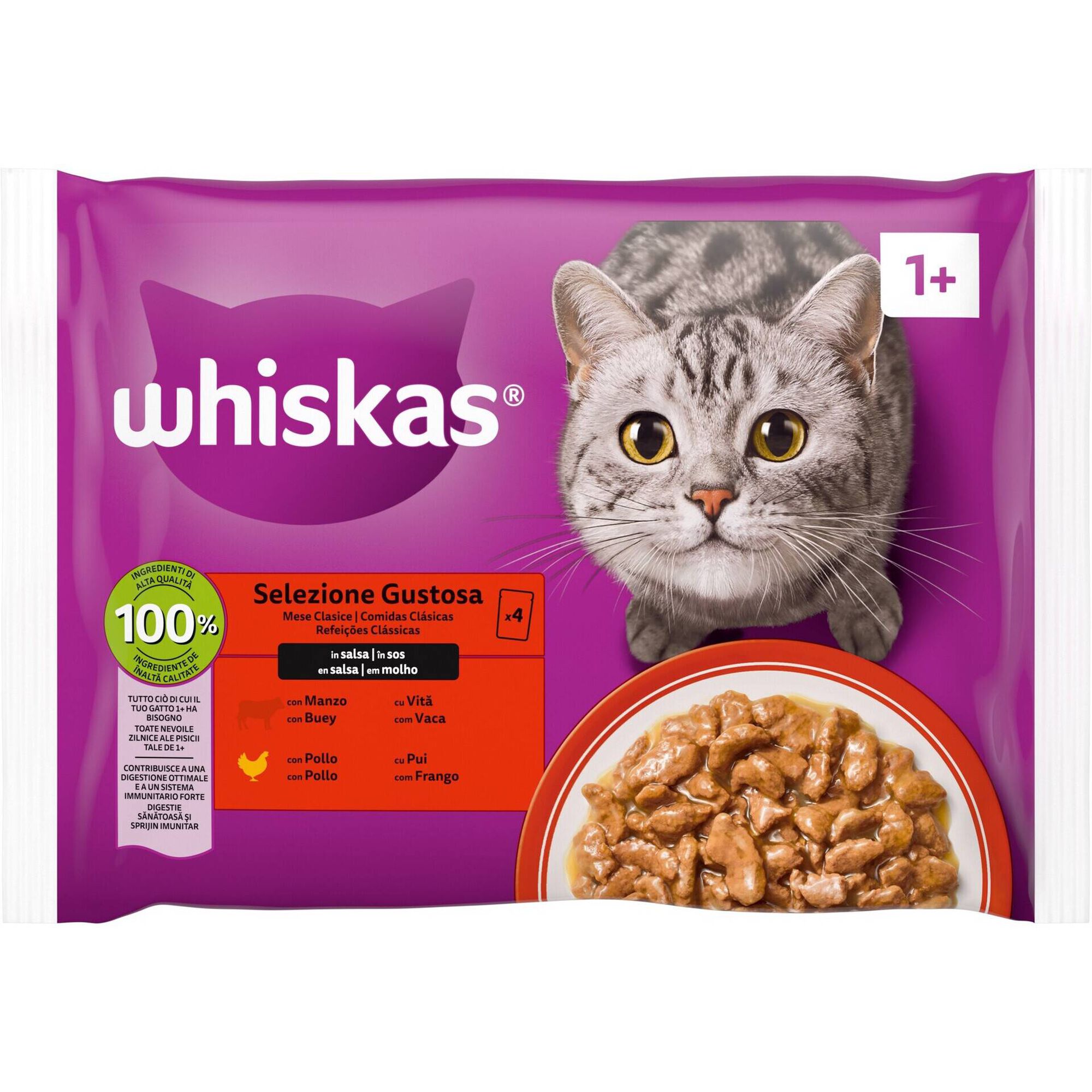 Comida H&uacute;mida para Gato Adulto Carne Whiskas
