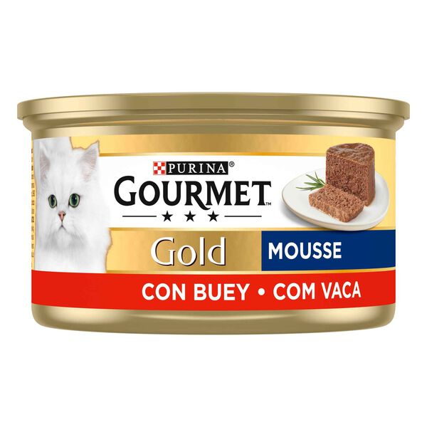 Comida Húmida para Gato Adulto Mousse Vaca Purina Gourmet Gold