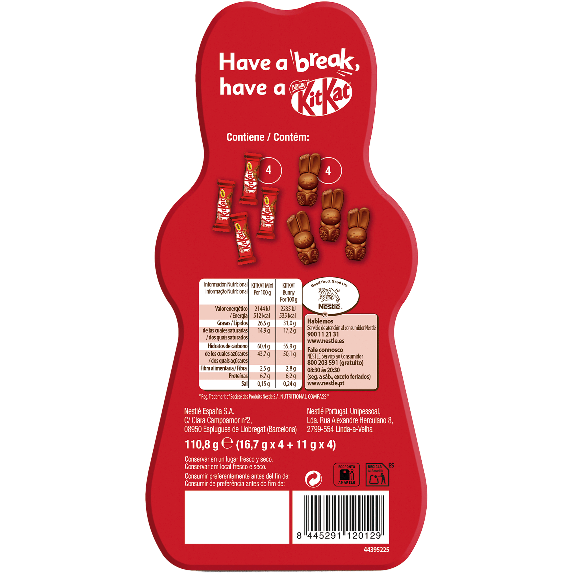 Snack Coelho Chocolate Kit Kat Lata