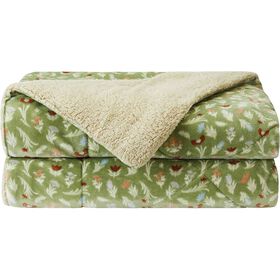 Edredão Coral Borreguito Verde 140x220cm Plantópia