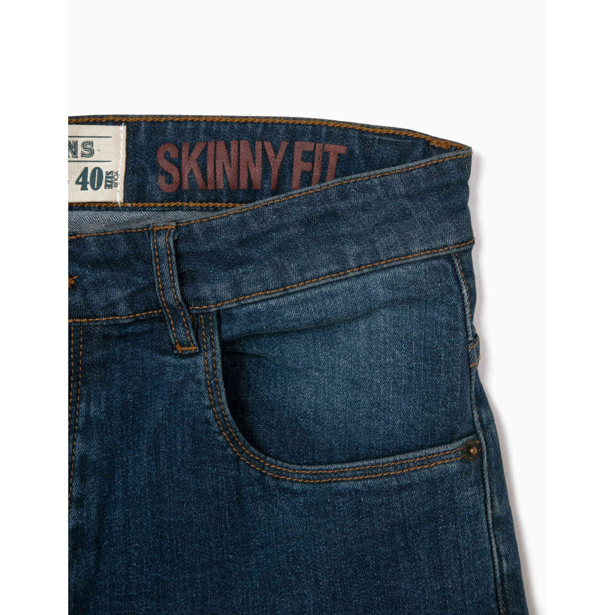 Jeans Skinny Fit Homem Azul
