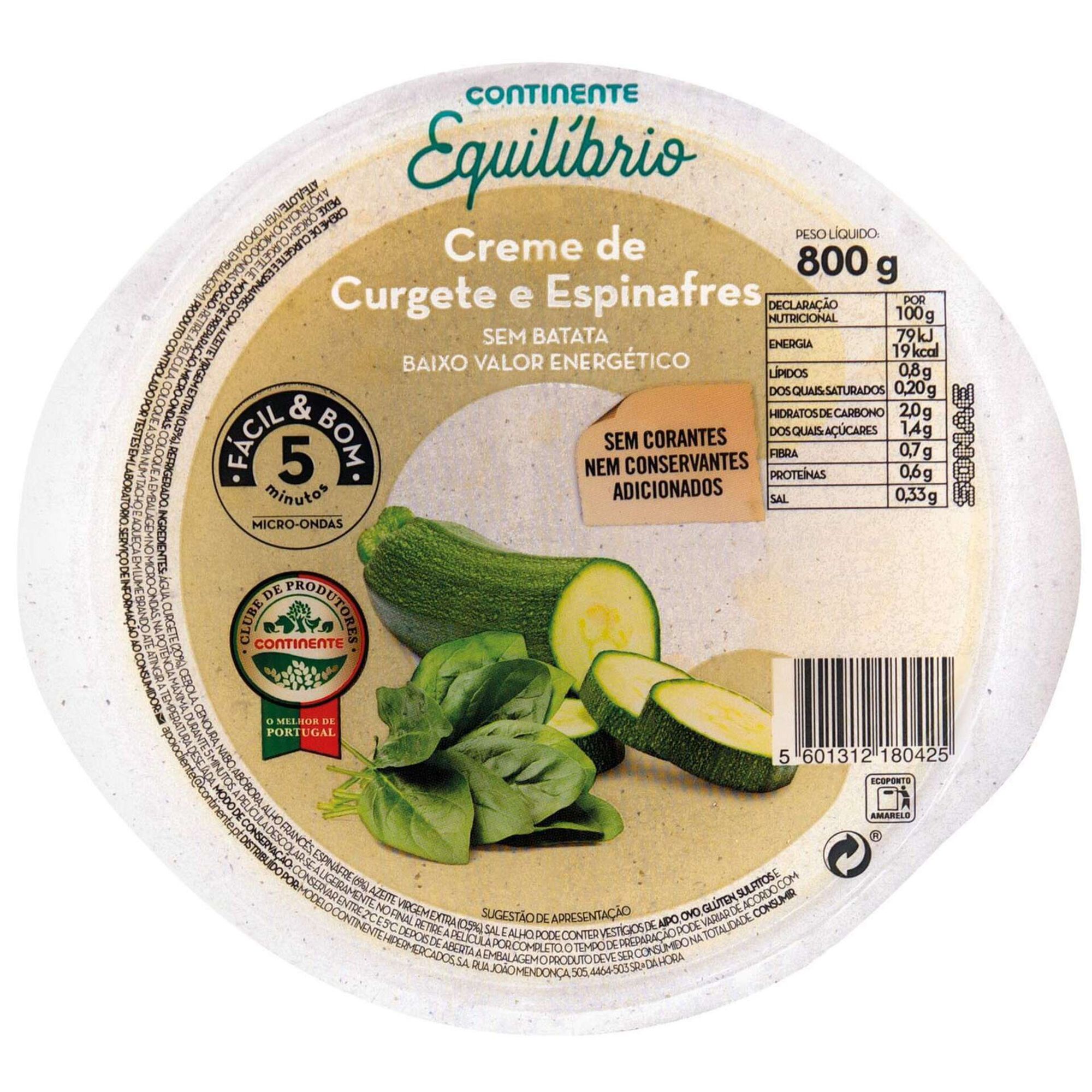 Creme de Curgete com Espinafres sem Batata Creme de Curgete com Espinafres sem Batata