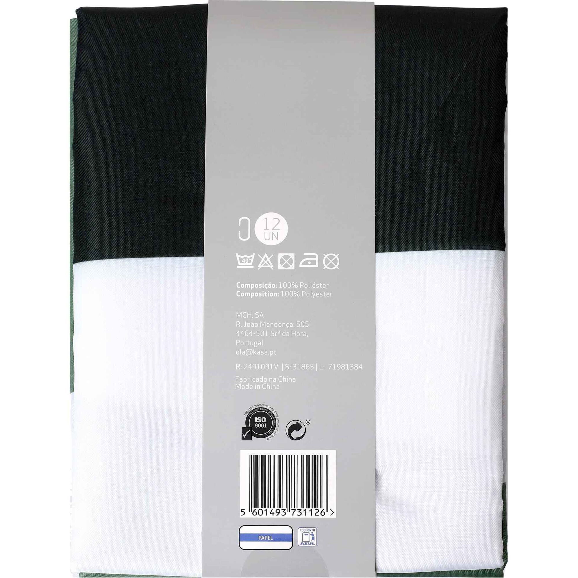 Cortina de Banho 180x200cm Poliéster Verde