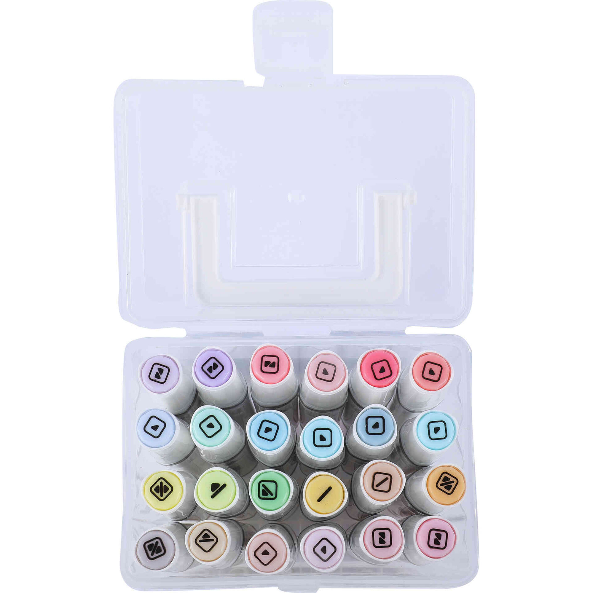 Conjunto de 24 Marcadores de &Aacute;lcool com Ponta Dupla Pastel Note!