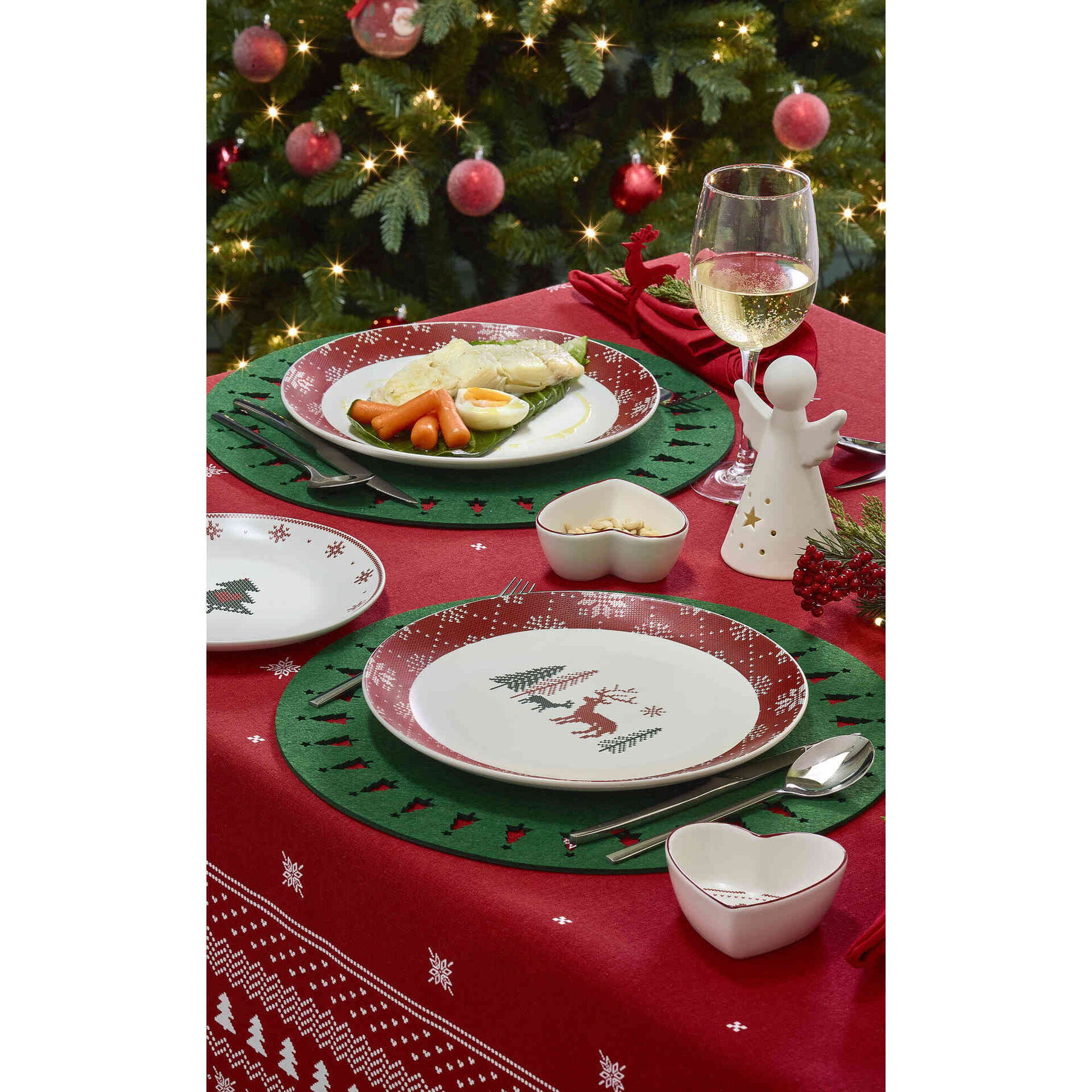 Serviço Mesa Mate Árvores e Renas 6 Pessoas