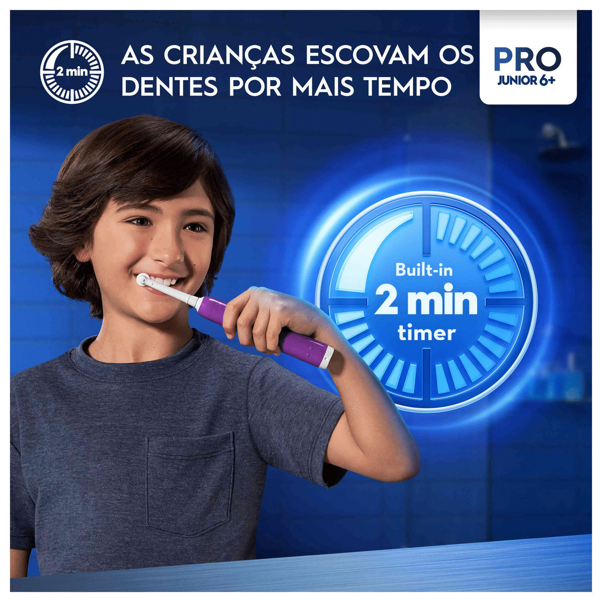 Escova de Dentes Elétrica Pro Junior Roxo + 6 Anos