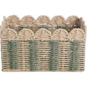 Cesto Recortado Riscas Verdes 18x22x35cm Kasa