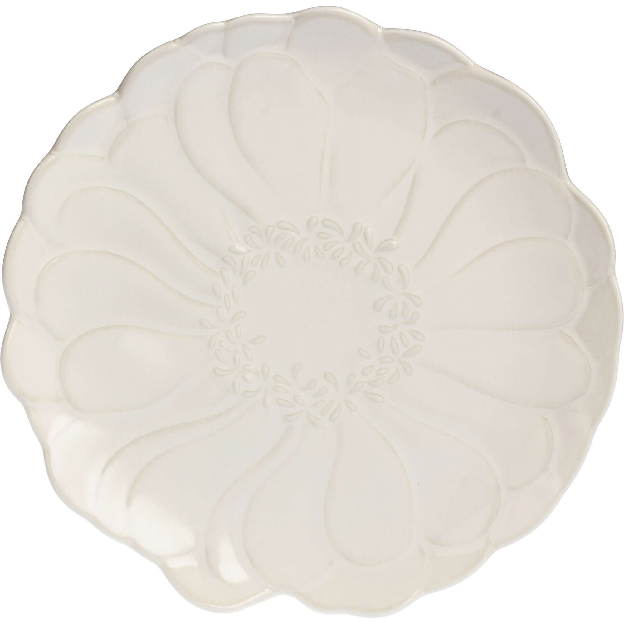 Prato 21cm Folhas Branco Kasa