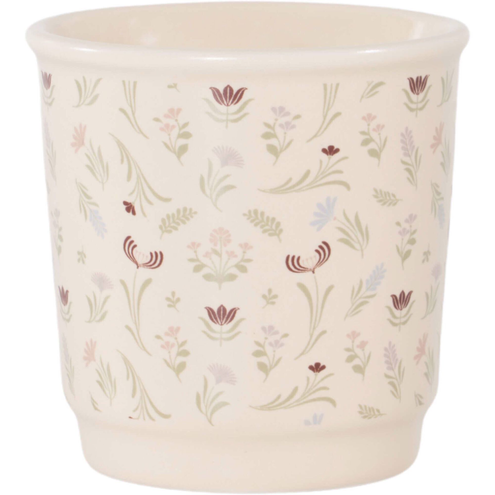 Copo Café 80ml Bege Flores