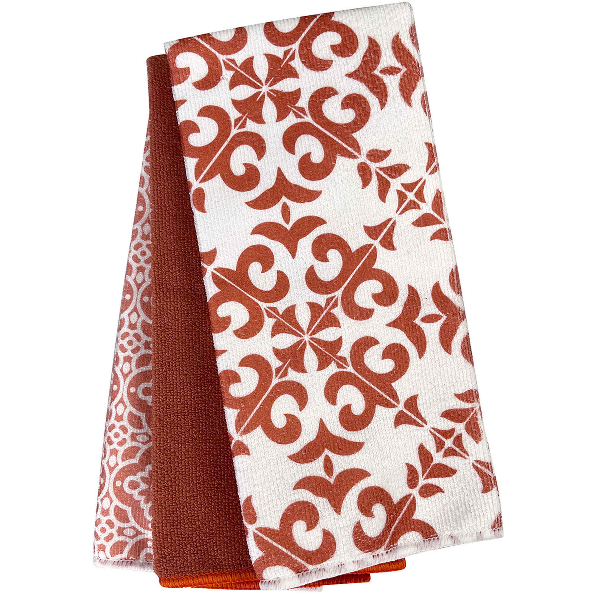 Conjunto 3 Panos Microfibra Terracota