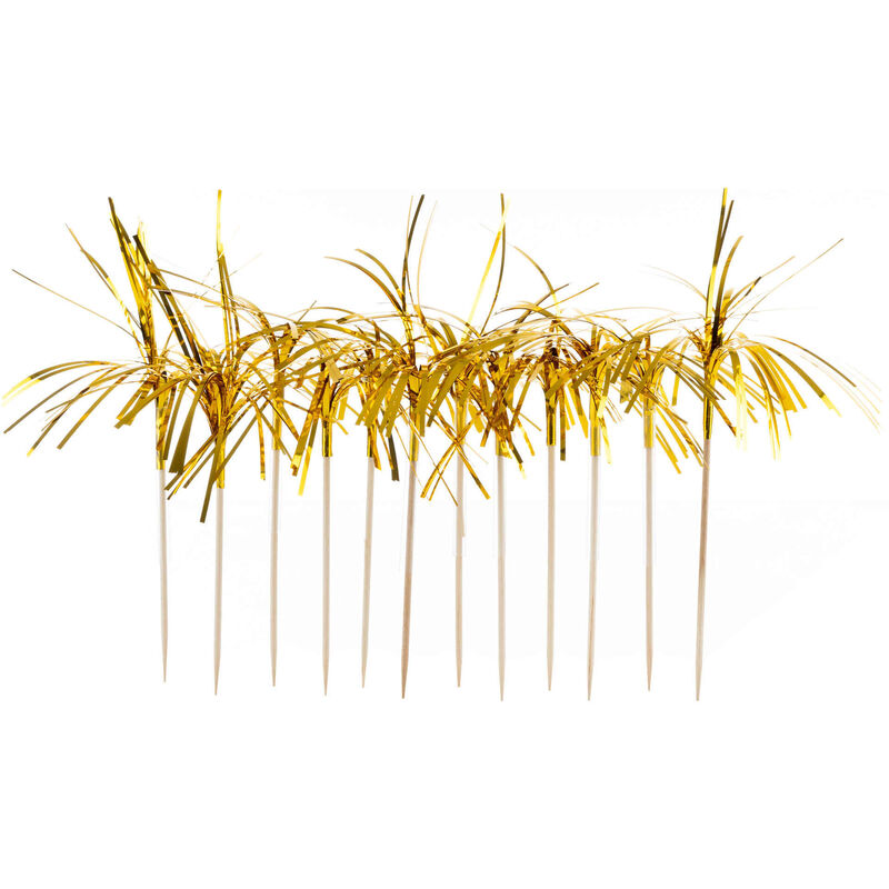 Topper Bolo Fitas Dourado Kasa