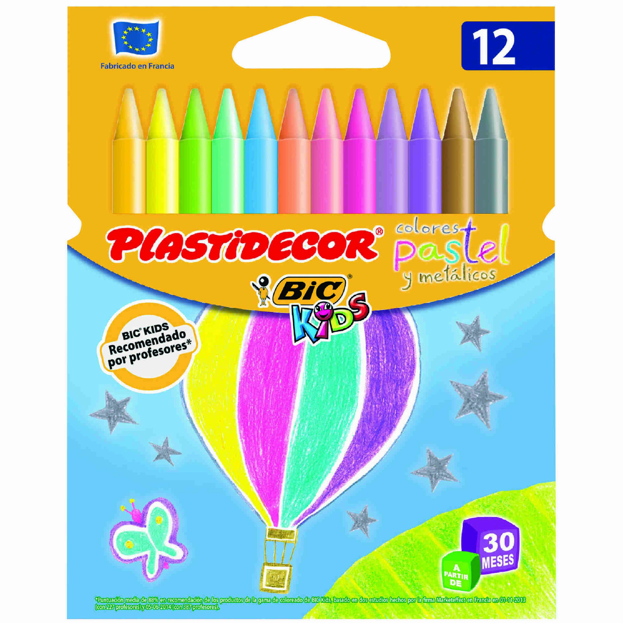 L&aacute;pis de Cera Kids Plastidecor Bic