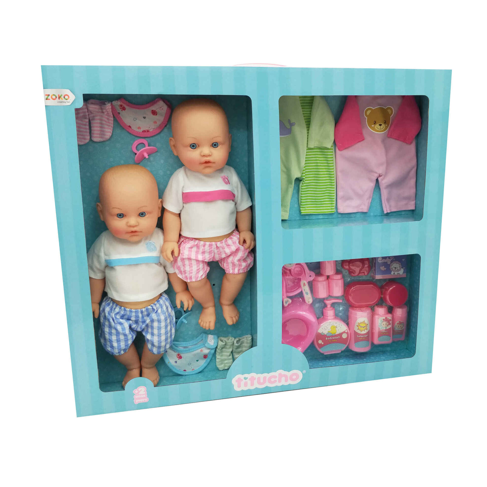 Boneco Titucho Gémeos com 32 Acessórios Boneco Titucho Gémeos com 32 Acessórios