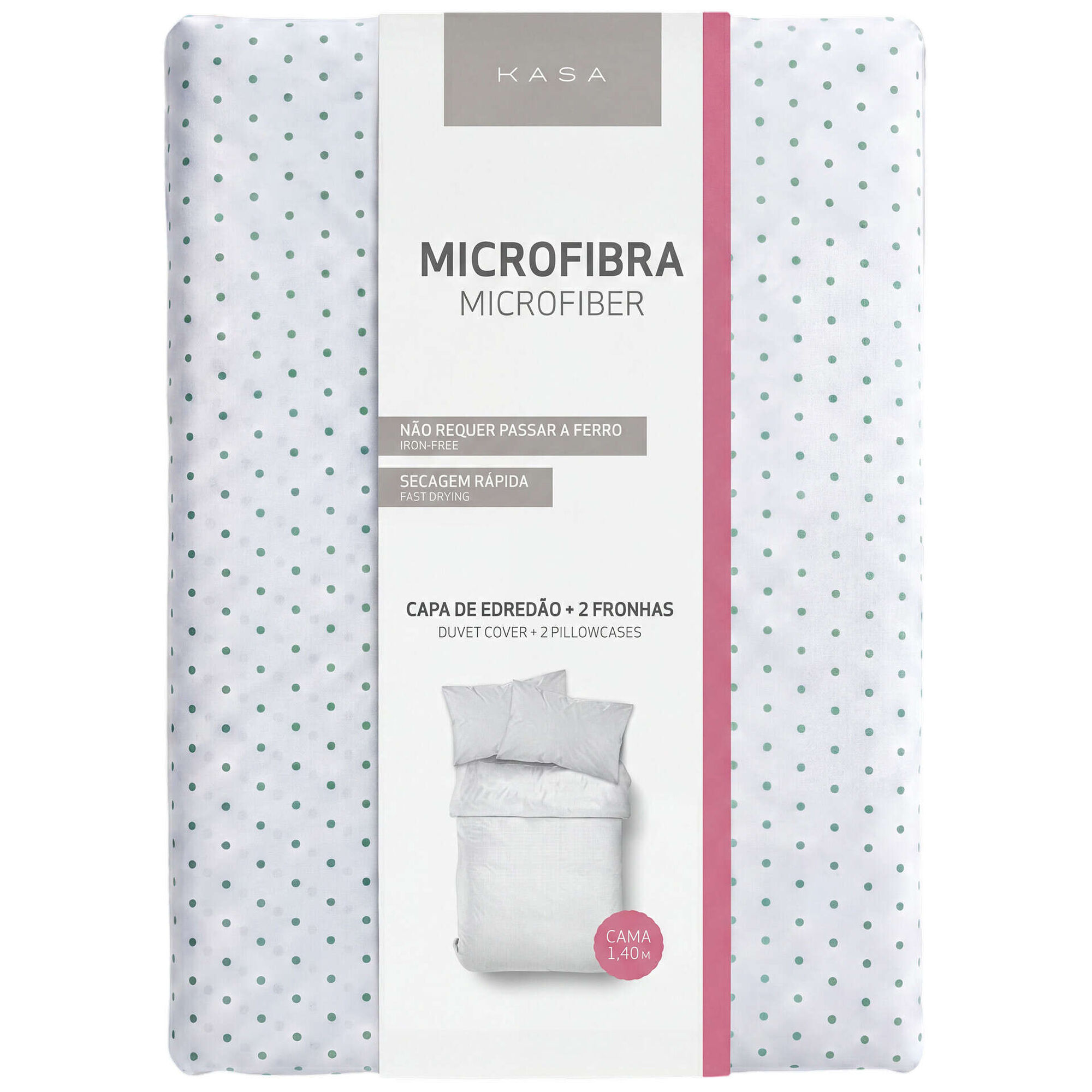 Conjunto Capa Edred&atilde;o Microfibra Pintas Verde
