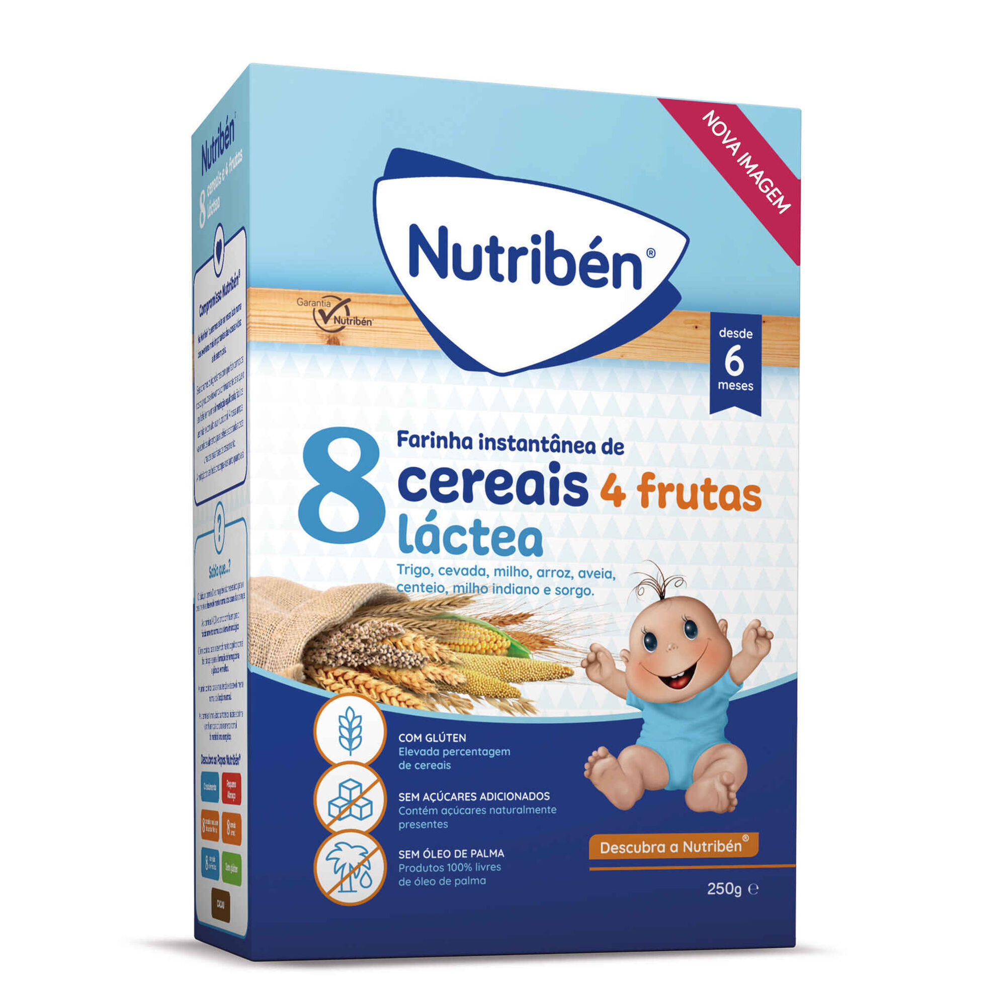 Papa Infantil Farinha Láctea 8 Cereais 4 Frutas +6M Papa Infantil Farinha Láctea 8 Cereais 4 Frutas +6M