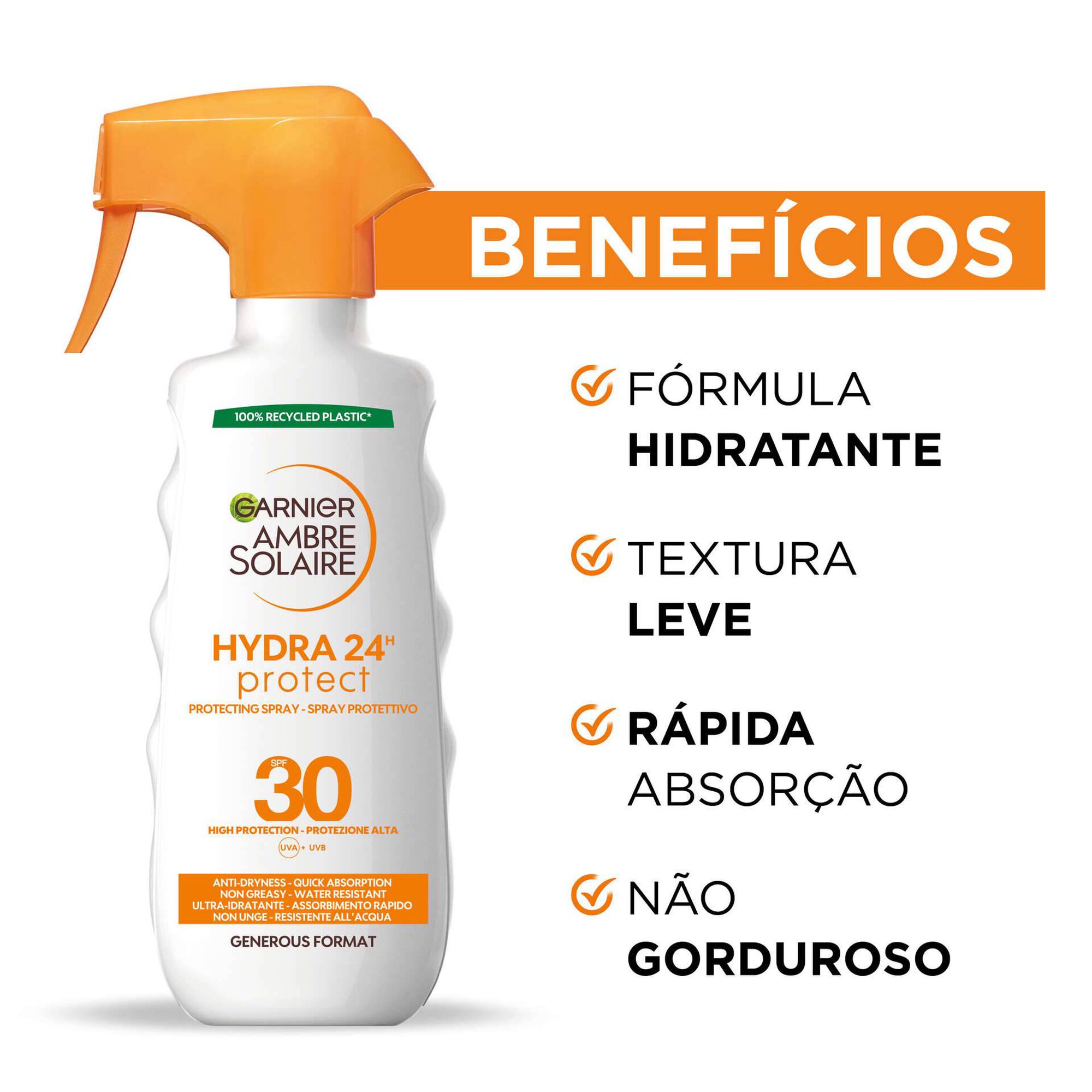 Protetor Solar Spray Classic FPS30 emb. 270 ml Garnier Ambre