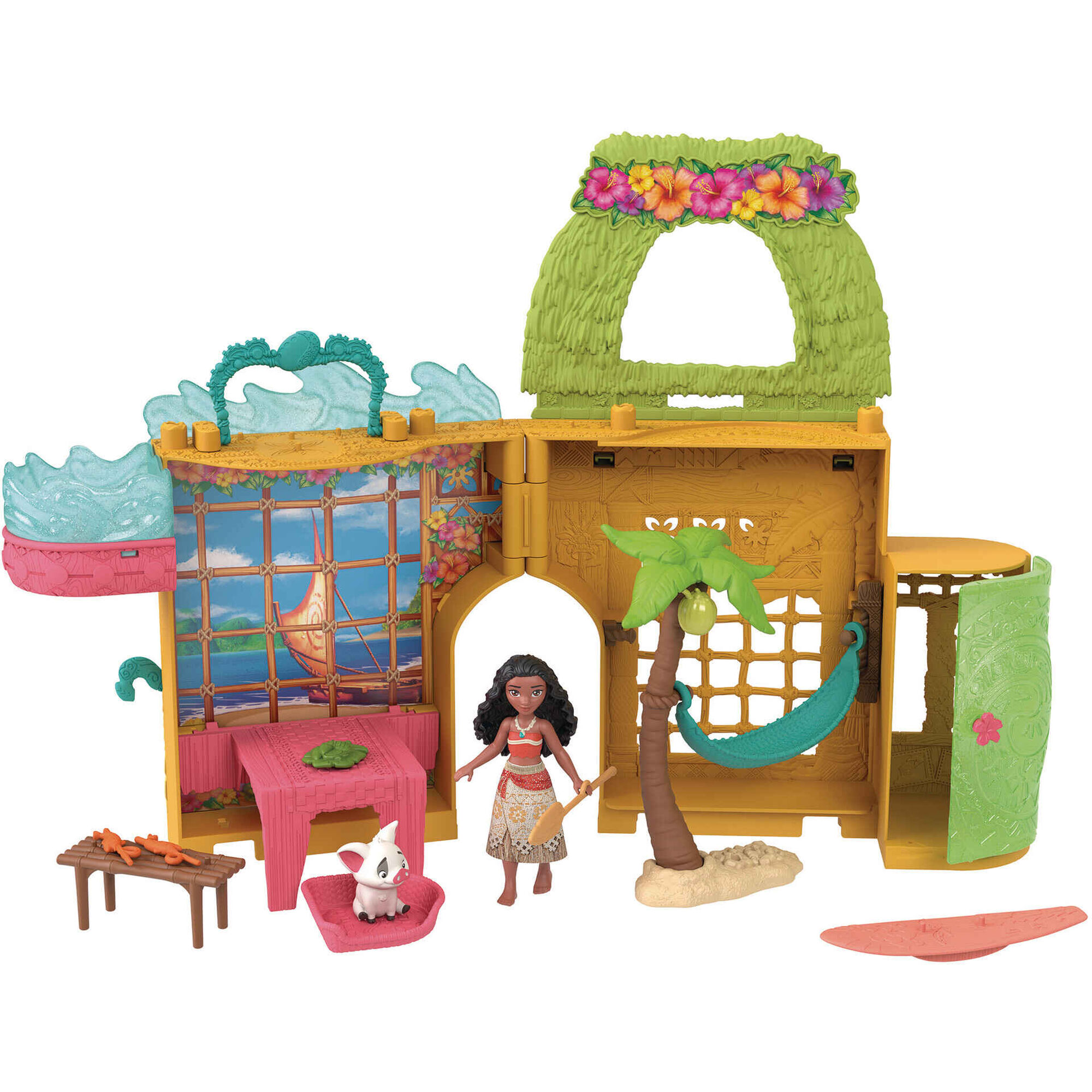 Boneca Mini Vaiana Com Castelo